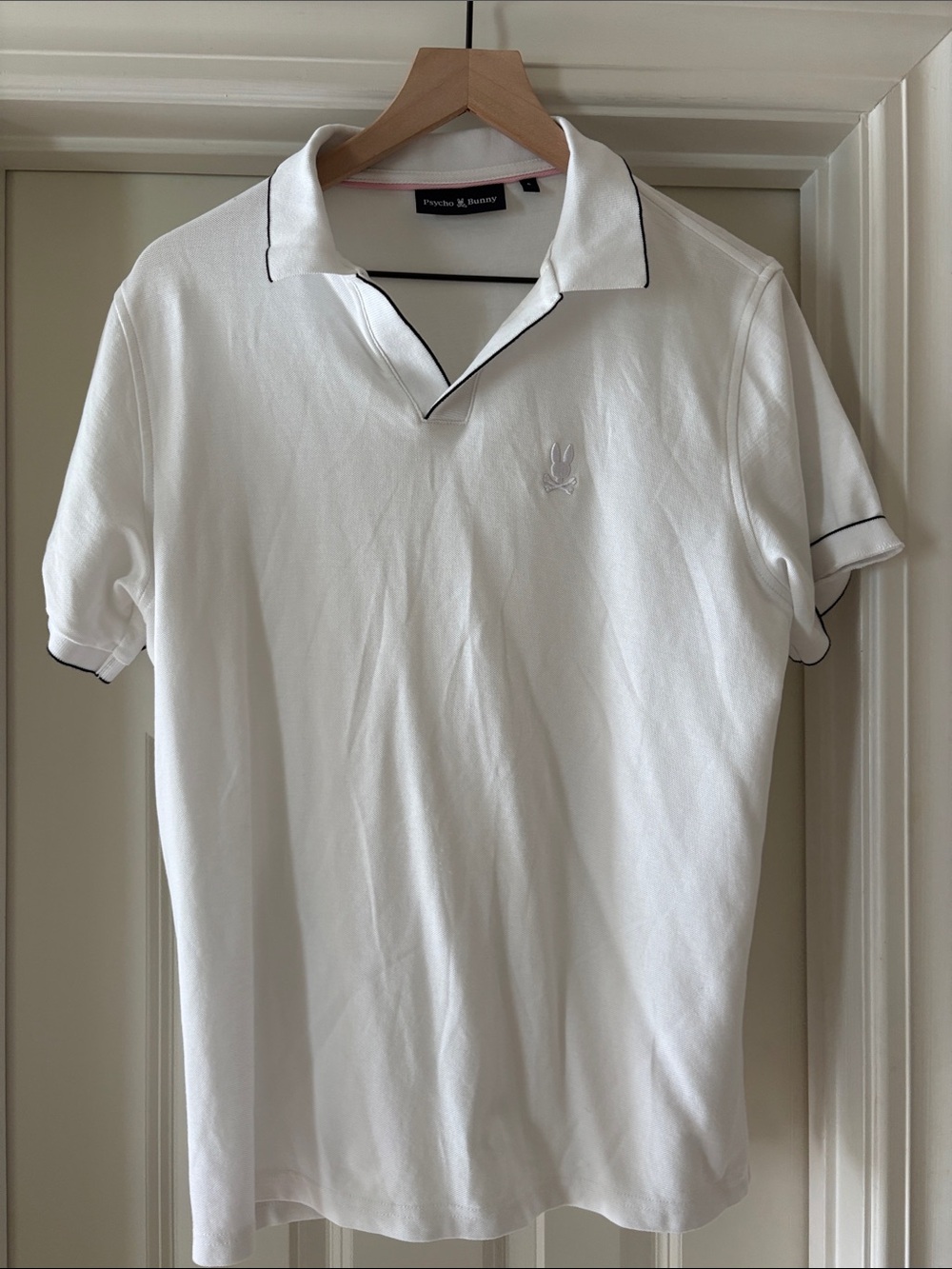 Psycho Bunny White Polo with Black Trim